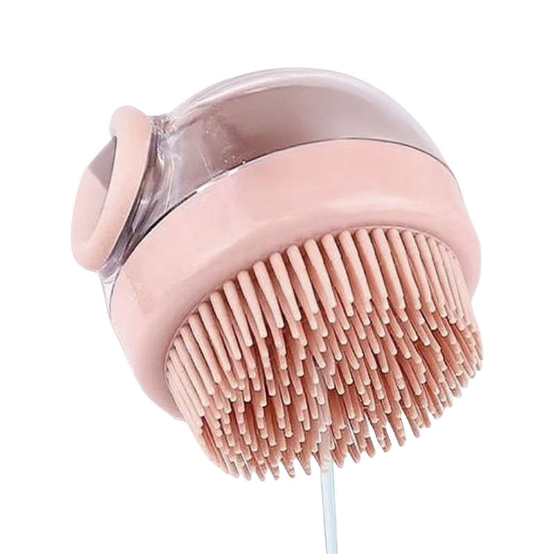 How does a silicone pet bath brush effectively remove loose hair from pets during bathing?